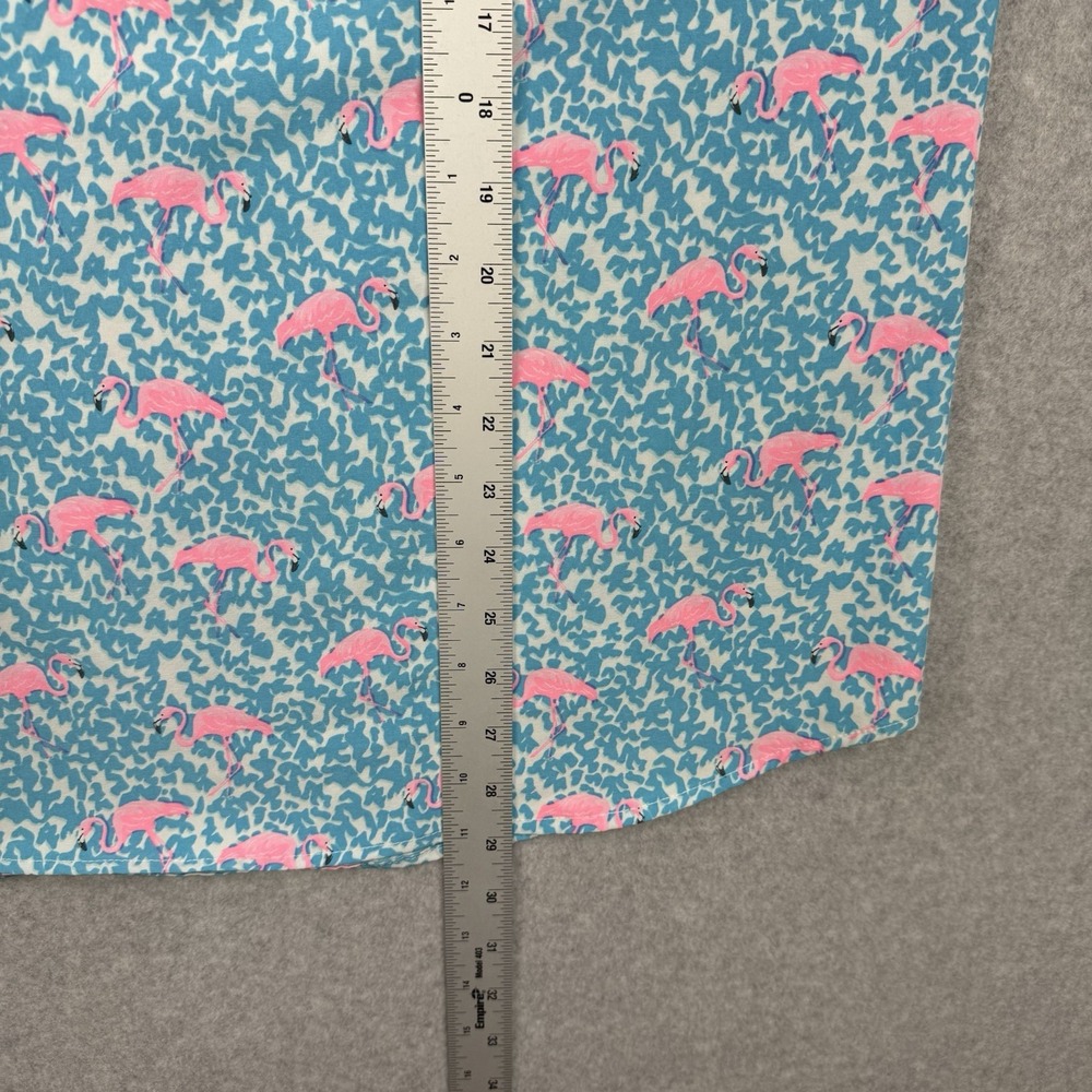 Chubbies Shirt Mens Medium Blue Polo Flamingo All Over Print Performance Golf - Picture 9 of 10